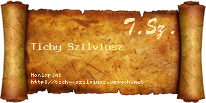 Tichy Szilviusz névjegykártya